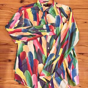 【7/14午前までクーポン期間中】★PaulSmith Collection★ 2016SS トロピカルフェザー長袖シャツ 古着