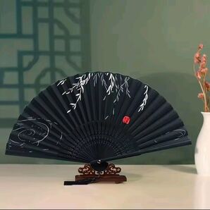 扇子 黒 和柄 和装小物