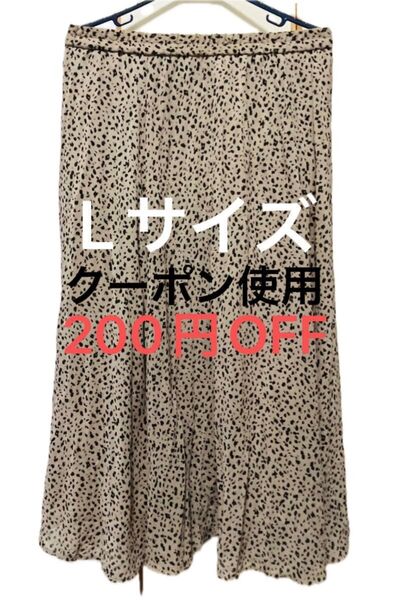 レディースファッション ロングスカート ウエストゴム Lサイズ 古着