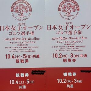 日本女子オープンゴルフ選手権 観戦券 4枚セット