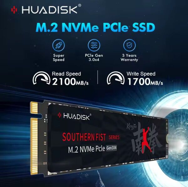 匿名配送HUADISK M.2 NVMe SSD 1TB 新品 Gen3 高速 SSD