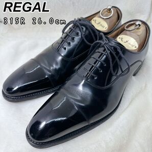 【極美品】リーガル REGAL 315R 26.0cm ブラック ビジネス 冠婚葬祭 ストレートチップ 磨き済
