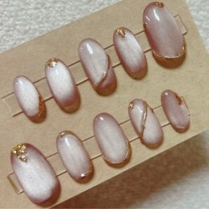 【サイズオーダー】 つやつやマグネットネイル×ミラーネイル×きらきらグリッター ネイルチップ