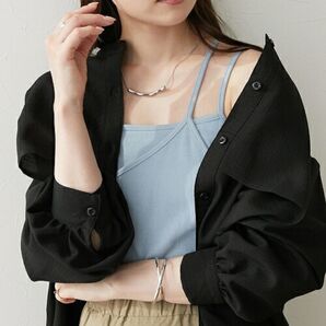 【変形ストラップレイヤードキャミソール 】LL 新品未使用 ニッセン 水色