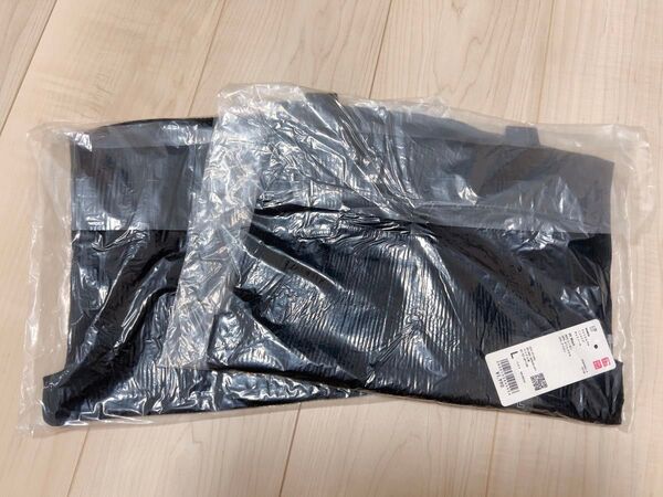 2枚セット! 新品 UNIQLO ユニクロ ウォッシャブルニットリブキャミソール 黒 ブラック L
