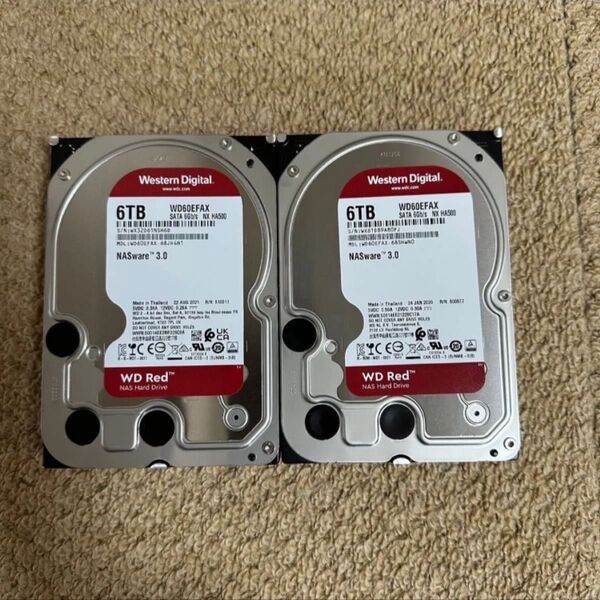 WD NAS用HDD Red WD60EFAX 6TB×2台 12TB