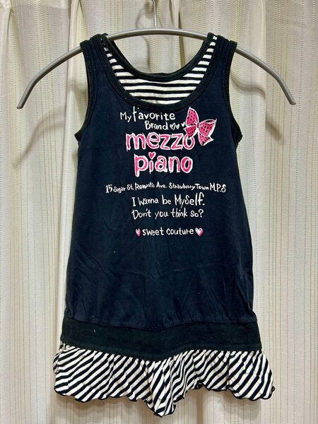 mezzo piano メゾピアノ ノースリーブワンピース チュニック ボーダー柄 120