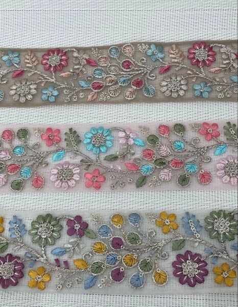 インド刺繍リボン お好きなリボンを1m リボン ハンドメイド ヘアアクセサリー 小物 バッグ ポーチ 手芸