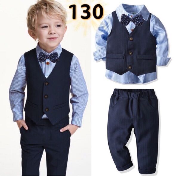 ☆新品☆フォーマル 男の子 セットアップ 入園式 結婚式 スーツ 130cm