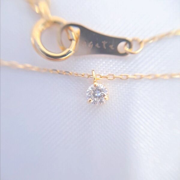 agete アガット ネックレス 一粒ダイヤ K18 D0.05ct