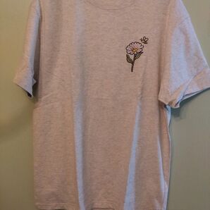 milkfed.デイジー刺繍Tシャツ グレー