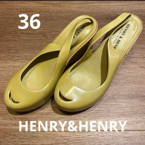 HENRY&HENRY ヘンリー&ヘンリー ラバーウェッジソールサンダル 36 23〜23.5cm イタリア