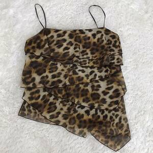 biaggio blu Viaggio Blu pi stereo Layered camisole leopard print frill size 2 IFC8