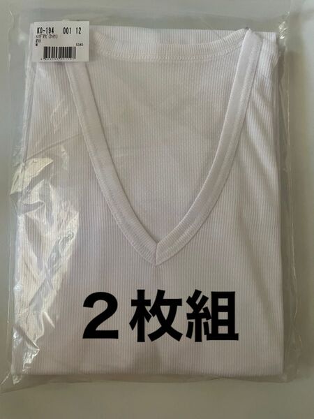 V首半袖アンダーシャツ2枚組 白 M 肌着 インナー