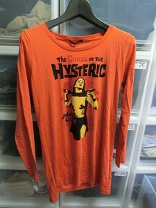 HYSTERIC GLAMOUR THE CURSE OF THE HYSTERIC ロンT F オレンジ #0134CL07940 ヒステリックグラマー