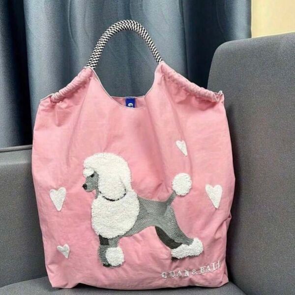新品 刺繍 軽量 エコバッグ ナイロン Mサイズ