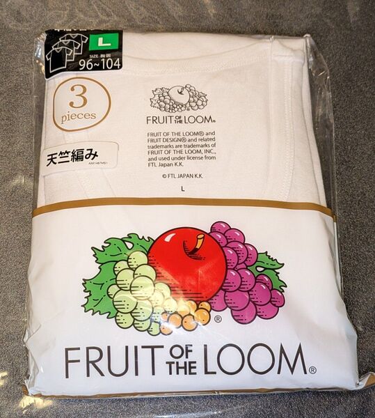 FRUIT OF THE LOOM フルーツオブザルーム ホワイトTシャツ L3pieces 新品 未開封