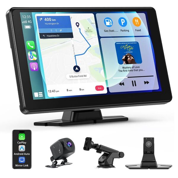 ディスプレイオーディオ 9インチ ポータブル カーオーディオ バックカメラ付き オーディオ一体型 内蔵スピーカー FM AUX