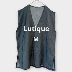 *Lutique セットアップ風 ノースリーブトップス 無地 重ね着 春夏 M ベスト