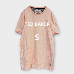 *テッドベイカー*総柄 半袖Tシャツ カットソー サーモンピンク S レディース