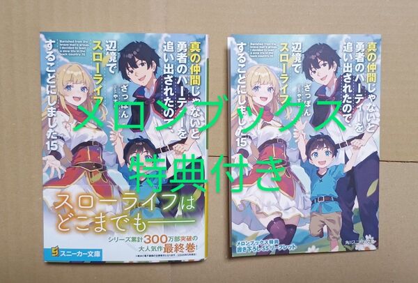 ラノベ●真の仲間じゃないと勇者のパーティーを追い出されたので、辺境でスローライフすることにしました 15 メロンブックス特典付き