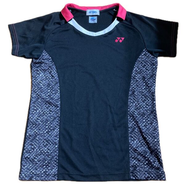YONEX レディース Tシャツ ブラック ピンク Mサイズ