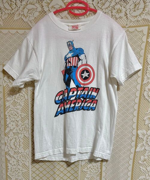 メンズTシャツ MARVEL COMICS キャプテンアメリカ Tシャツ 古着【サイズは採寸して有りますご参考に】