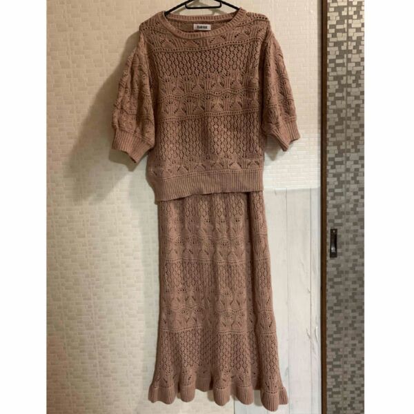 ピンクベージュ☆ニットセットアップ