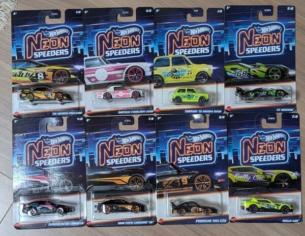 ホットウィール ネオン スピーダーズ 86 プレリュード フェアレディ ポルシェ など8台セット NEON