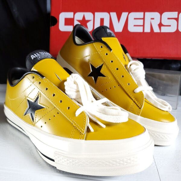 新品 日本製 CONVERSE ONESTAR ワンスター カラシ イエロー マスタード 黒 JACK STAR ジャックスター