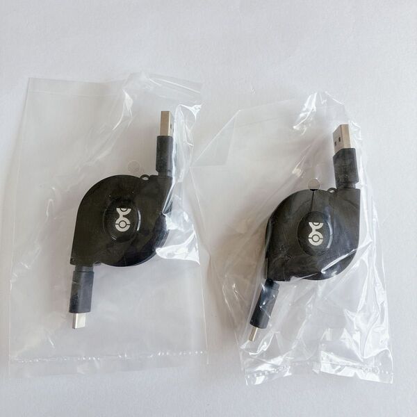 2本セット【1m】USB Type Cケーブル 巻き取り式 USB A C 充電ケーブル 高出力 3A 急速充電