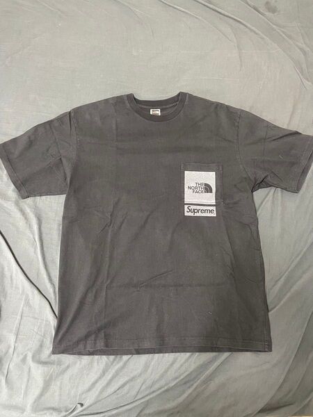 ブラック tシャツ 半袖 ノースフェイス シュプリーム