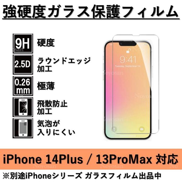 iPhone 14Plus / iPhone 13ProMax対応 強硬度ガラス保護フィルム