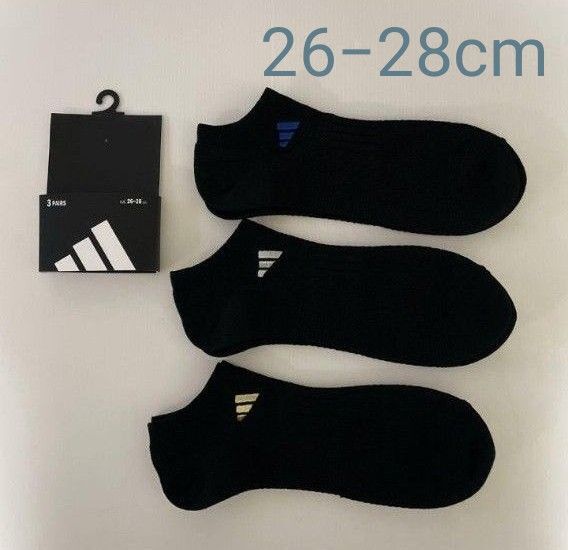 新品☆アディダス adidas 刺繍入り ソックス 靴下 3足組(26-28cm)