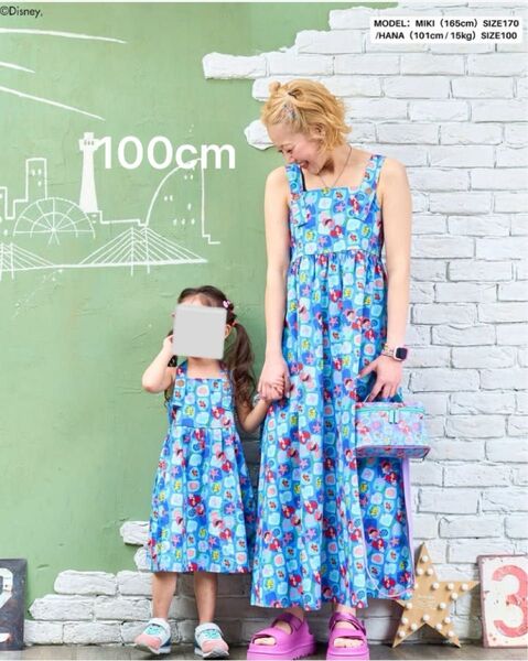 新品未使用リトシー×@LINKアリエル柄ワンピース100cm
