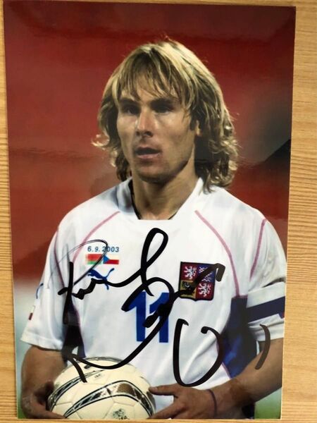 ネドベド 直筆サイン入り 写真 オートグラフ ユベントス チェコ代表 nedved