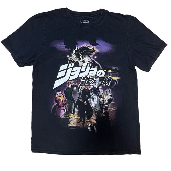 ジョジョの奇妙な冒険 Tシャツ ブラック M アニメ キャラクター オフィシャル 古着 漫画