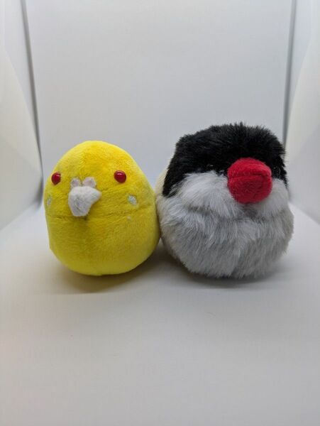 セキセイインコ(ルチノー) 桜文鳥 ペンギン ハンドメイド 手縫い 3羽セット ぬいぐるみ
