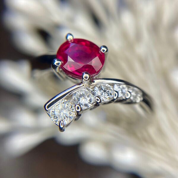 天然 ビルマ ルビー ダイヤモンド 計1.30ct GIA 産地証明 Minor