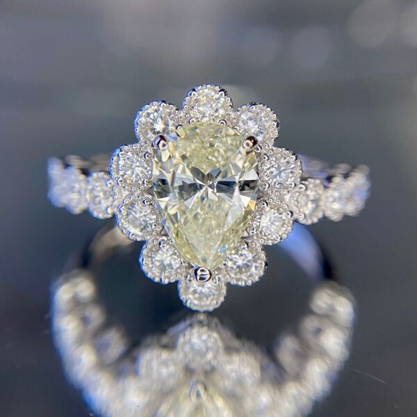 天然 ダイヤモンド 1.013ct×0.57ct M-I1 PT950 中宝研ソ