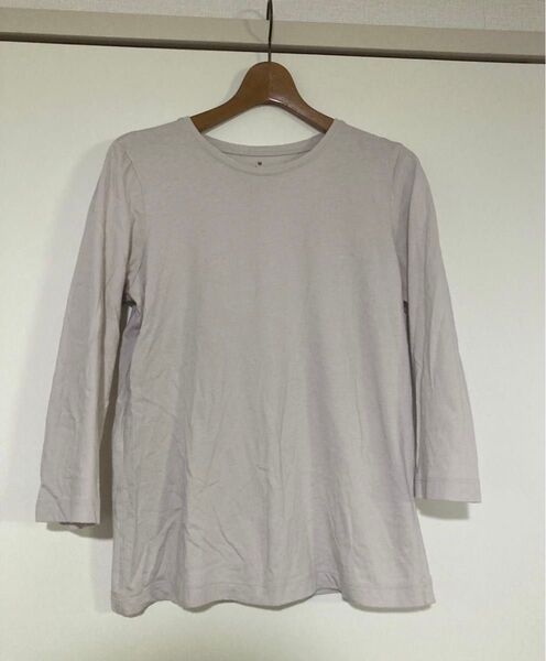 MUJI 無印良品 カットソー/Tシャツ ライトグレー 七分袖