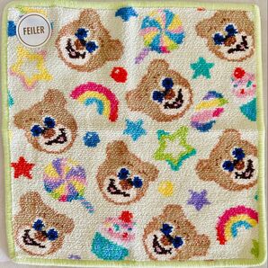 ハッピーポップニコ ハンカチ フェイラー タオルハンカチ ギフト ニコニナ ニコ ペールグリーン FEILER