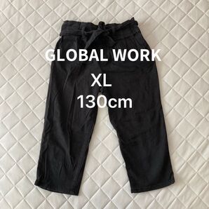 【GLOBAL WORK/XL】120~130cmパンツ ブラック リボン ベルト 黒