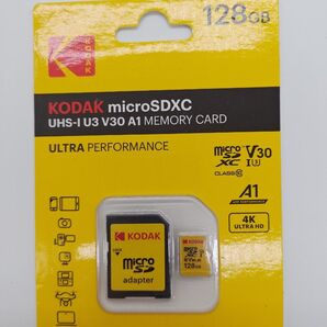 【新品未開封】KODAK microSDXC 128GB UHS-I U3 V30 A1 アダプタ付き