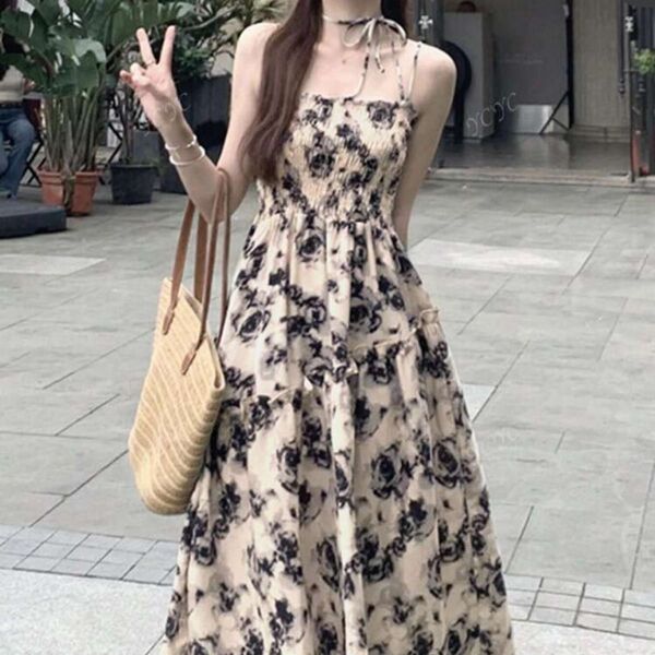 オールオーバーフローラルプリント キャミワンピース
