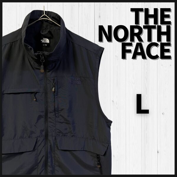 THE NORTH FACE ナイロンベスト L ベスト メンズ 刺繍ロゴ 黒