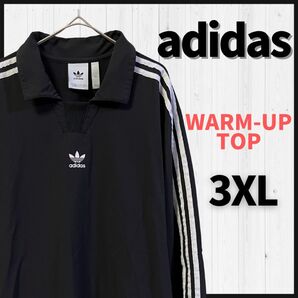 adidas アディダス ジャージ 3XL プルオーバー メンズ 黒 ポロシャツ