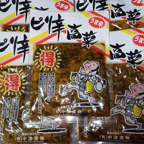 中津漬物 高菜漬け高菜しょうゆ漬 ピリ辛高菜 100g×5袋