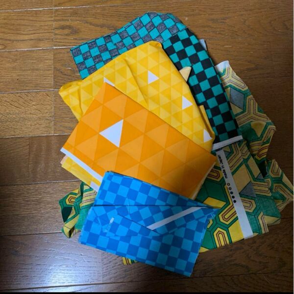 鱗紋様生地 和柄生地 市松模様生地ハギレ 生地のみの出品 はぎれ リメイク