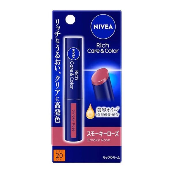 ニベア リッチケア&カラーリップ スモーキーローズ 2g リップクリーム
